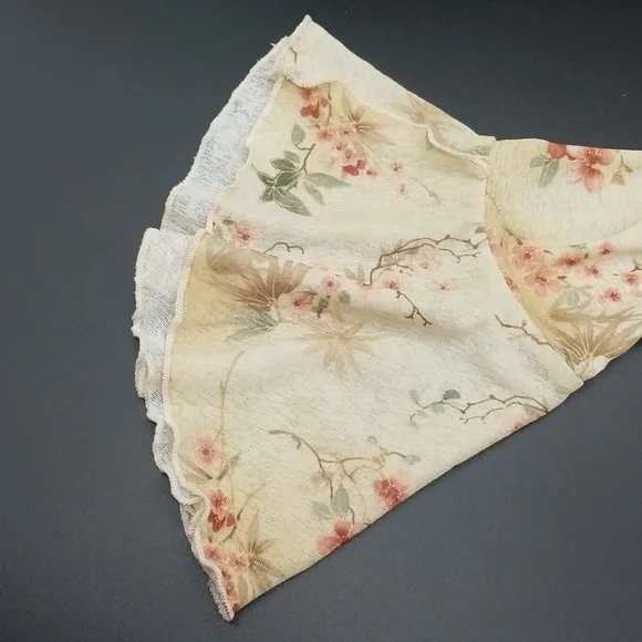 Vintage ENT Entrancy Medium Cream with Mauve, Burgundy & Green Flowers Blouse - Picture 8 of 9